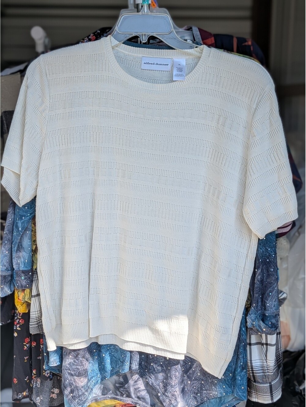 Alfred Dunner cream short-sleeve knit top